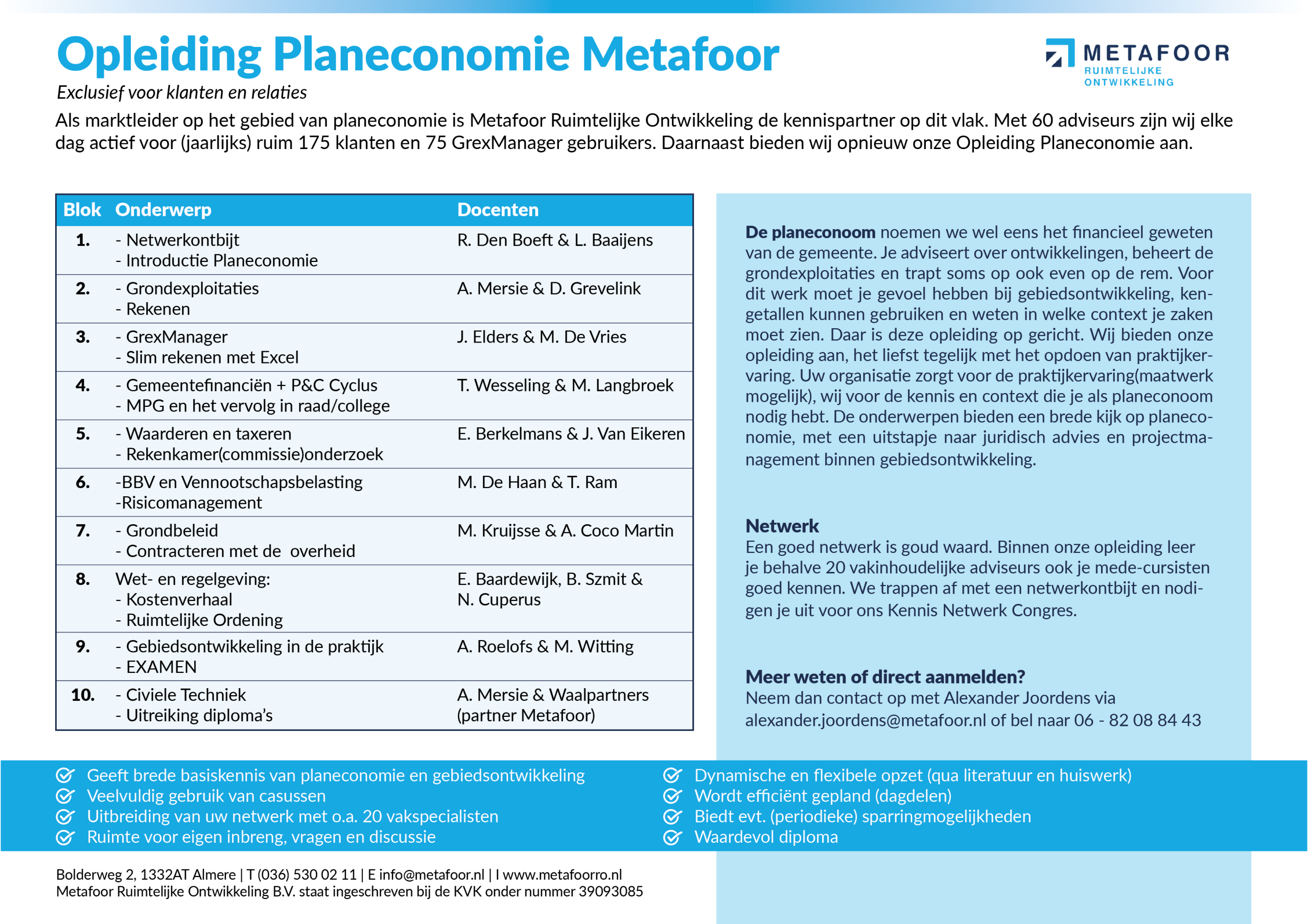 Opleiding Planeconomie 2022